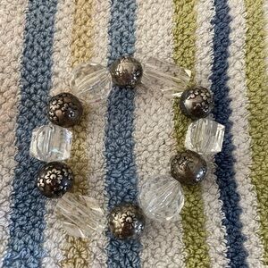 Silver and Clear Beaded Bracelet